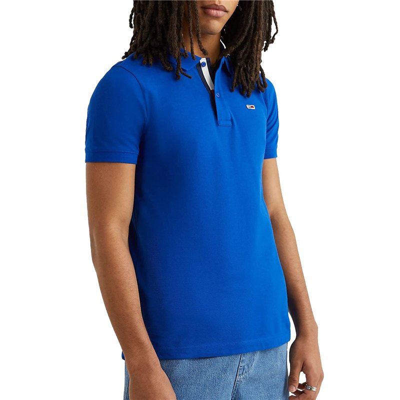 Tommy Hilfiger Polo T-Shirt Slim Placket Hommes Bleu DM0DM15940