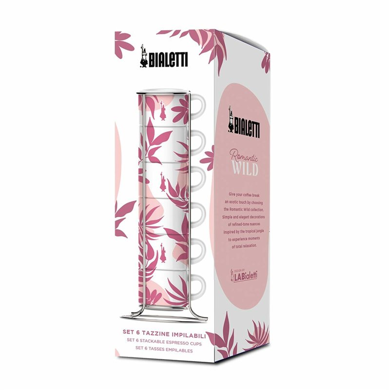 Image secondaire de Ensemble de 6 tasses à café Bialetti 29596 Blanc Rose Porcelaine 90 ml (6 Unités)