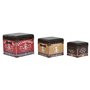 Set de boîtes décoratives Home ESPRIT Marron Multicouleur Polyuréthane Bois Vintage