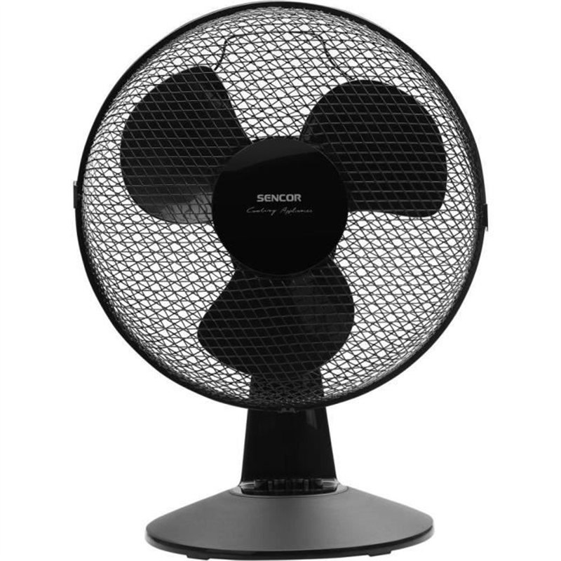 Ventilateur de bureau - Sencor - SFE 3011BK - 3 vitesses - Oscillation 90° - 30 cm de diametre