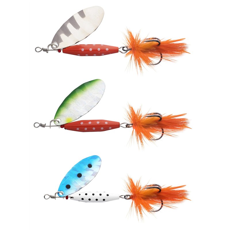 Image secondaire de Abu Garcia Reflex 3 Pack Leurre de Type Cuillère pour la Pêche des Salmonidés, Saumon, Truite et Truite de Mer