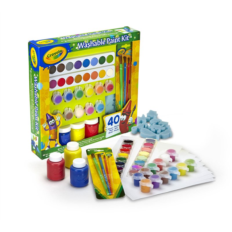 CRAYOLA - Set Peinture lavable, 40 pièces, Activité créative enfants, pour l’école et les loisirs, 54-0155
