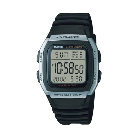 Casio - W-96H-1AV - Montre Homme - Quartz Digitale - Alarme/Chronomètre/Eclairage - Bracelet Plastique Noir