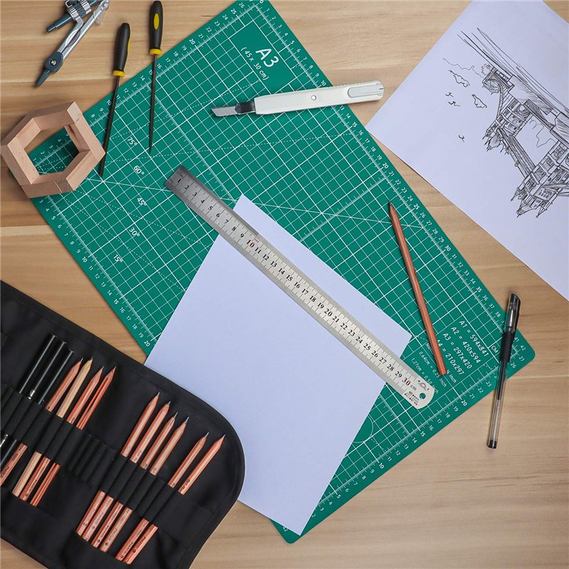 Image secondaire de Tapis de Découpe A3-5 Couches PVC Auto-cicatrisant Plaque de Découpe, Planche à Découper Double Face Craft Mat, Parfait Pour la Couture