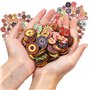YMWALK Boutons en bois boutons en bois de forme ronde imprimés 300Pcs Couleur et taille mélangées pour la couture, l'artisanat, 