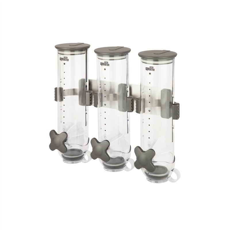 Image secondaire de Honey Can Do KCH06139 SmartSpace Distributeur Triple Mural Édition Nylon Transparent/Charbon 14,61 x 38,73 x 41,58 cm 500 g 13 O