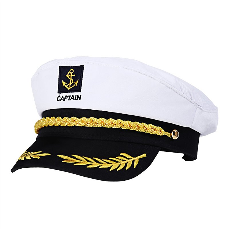 BESTOYARD Casquette de Capitaine Marin (Blanc),Taille Unique