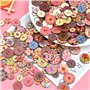 Skyzone 300 pièces Bouton Rond pour Enfants, boutons mercerie 2 Trous en bois pour Couture Artisanat Bricolage Ornement Fait à l