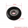 BQLZR 8 x 32 x 12 mm Noir Plastique Roulement en acier à roulement à billes Guide Poulie Rouleau ronde de roue jusqu'à 191 kg po