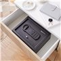 Amazon Basics Petit coffre-fort de sécurité pour tiroir de bureau avec Électronique clavier programmable, Noir, 30 cm L x 21,84