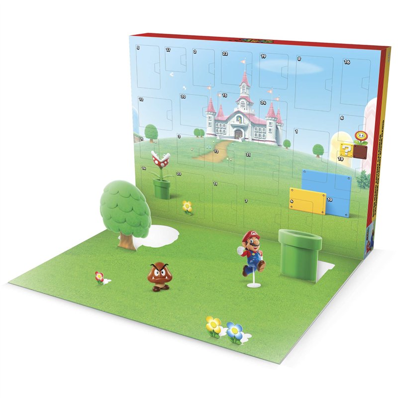 Image secondaire de Nintendo Super Mario - Calendrier de l'Avent Super Mario avec 24 Surprises - 17 Figurines Articulées 6 Cm + 7 Accessoires – Joue