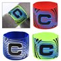 wangjiangda Football Captain Bandes Lot de 3 Couleurs Brassard de Capitaine de Football Brassard Élastique Standard C Flexible T