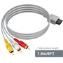 Link-e : Cable Audio Video RCA avec Connecteurs Plaqués Or Compatible avec la Console Nintendo Wii et Wii-U
