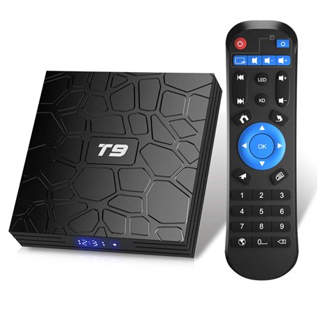 TUREWELL T9 Android 9.0 Boîtier TV 2 Go RAM/16 Go ROM Support 2.4/5.0 GHz WiFi BT4.0 RK3318 Quad-Core 4K 3D HD DLNA Smart TV Box