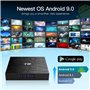 TUREWELL T9 Android 9.0 Boîtier TV 2 Go RAM/16 Go ROM Support 2.4/5.0 GHz WiFi BT4.0 RK3318 Quad-Core 4K 3D HD DLNA Smart TV Box