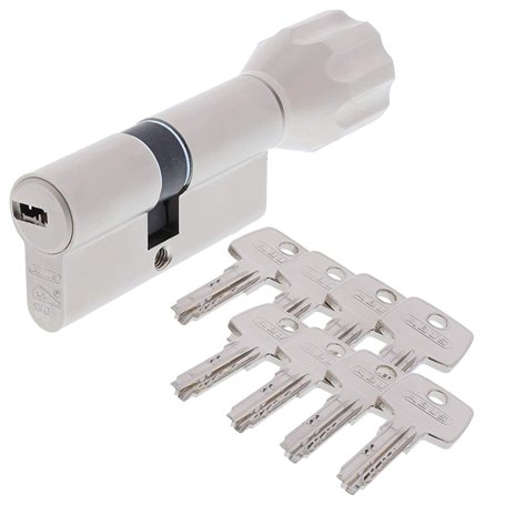ABUS - EC550 Profil-Cylindre à bouton Longueur Z30/K30mm avec 8 Clés