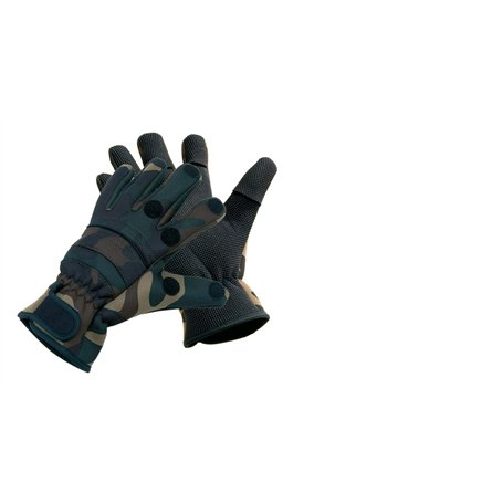 STMK Gants thermiques camouflage en néoprène pour pêche à la pêche et les loisirs Taille XL 3 doigts rabattables