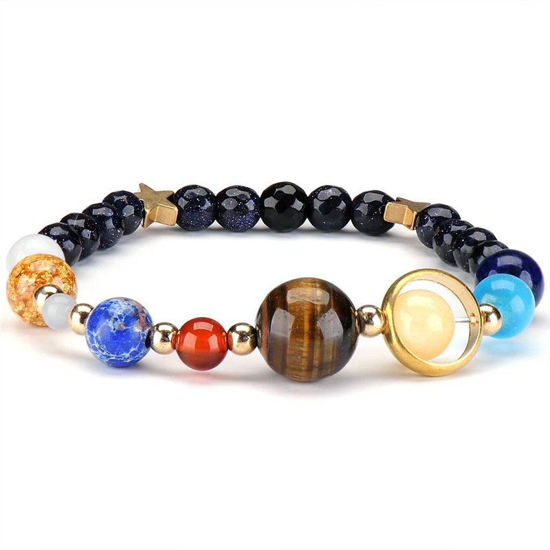 Image secondaire de 3 X Galaxy Système solaire Bracelet Univers Neuf Planètes Étoile Perles De Pierre Naturelle Bracelets Bracelets Bracelets Réglab