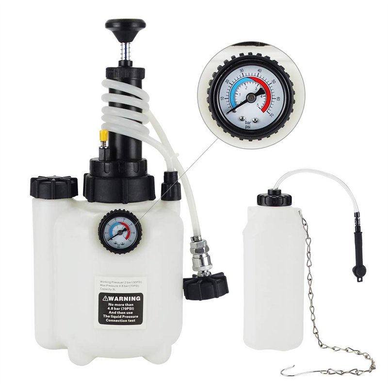 Anesty Purgeur de Frein, 3L Kit Purge Purgeur de Freins, Purgeur de Liquide de Frein Voiture et d’Embrayage avec 1L Bouteille de