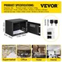 VEVOR Coffre-Fort Biométrique à Empreintes Digitales 22,6 L Numérique Combinaison Clés Coffre de Sécurité en Acier Anti-Effracti