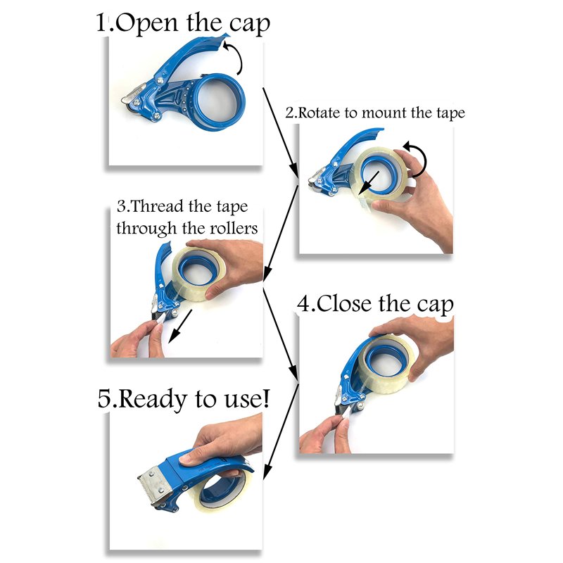 Image secondaire de Prosun Pistolet Dévidoir de Ruban Adhésif 50mm (2 Pouces), Dévidoir Manuel pour ruban adhésif d'emballage, TG02, Bleu