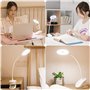 Lampe de lecture à clipser alimentée par piles pour lit, avec 3 niveaux de luminosité, rechargeable par USB
