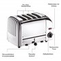 Dualit Toaster Grille Pain 4 Tranches Classic Vario - Grille Pain Inox Fabriqué au Royaume-Uni - Éléments ProHeat® Exclusifs - F
