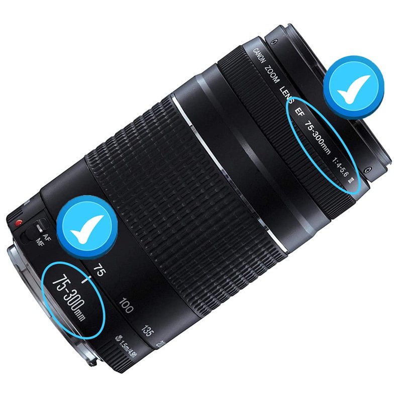 Image secondaire de 58mm Bouchons D'objectif Capuchon Cache Objectif pour Canon EF 75-300mm f/4-5.6 III,EF 75-300mm f/4-5.6 III USM,HUIPUXIANG Lot d