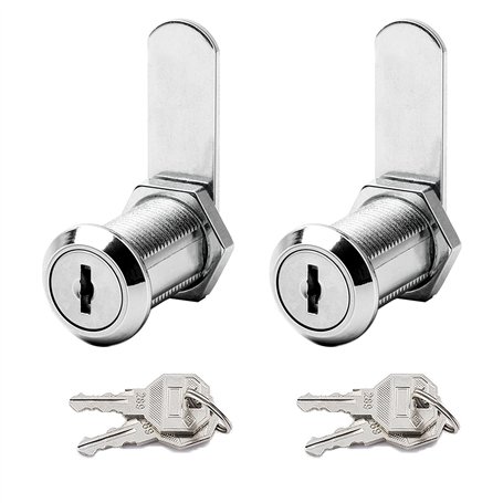 YUTOU - Lot de 2 serrures de boîte aux lettres 30 mm - Serrure de sécurité - Cylindre à came avec 4 clés universelles - Argenté