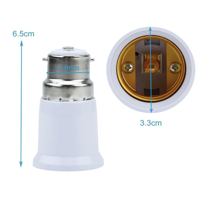 Image secondaire de SIM GOLD LEAF adaptateur convertisseur douille B22 to E27 norme CE RoHS (transforme baionette en vis gros culot) [Classe énergét