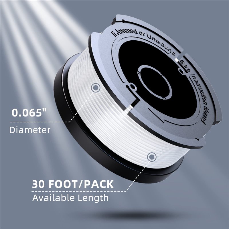 Image secondaire de Eventronic 8 Pack Bobine Fil Coupe Bordure Compatible avec Black et Decker Coupe Bordures, A6481 A6485 1.65mm Bobine de Fil Debr