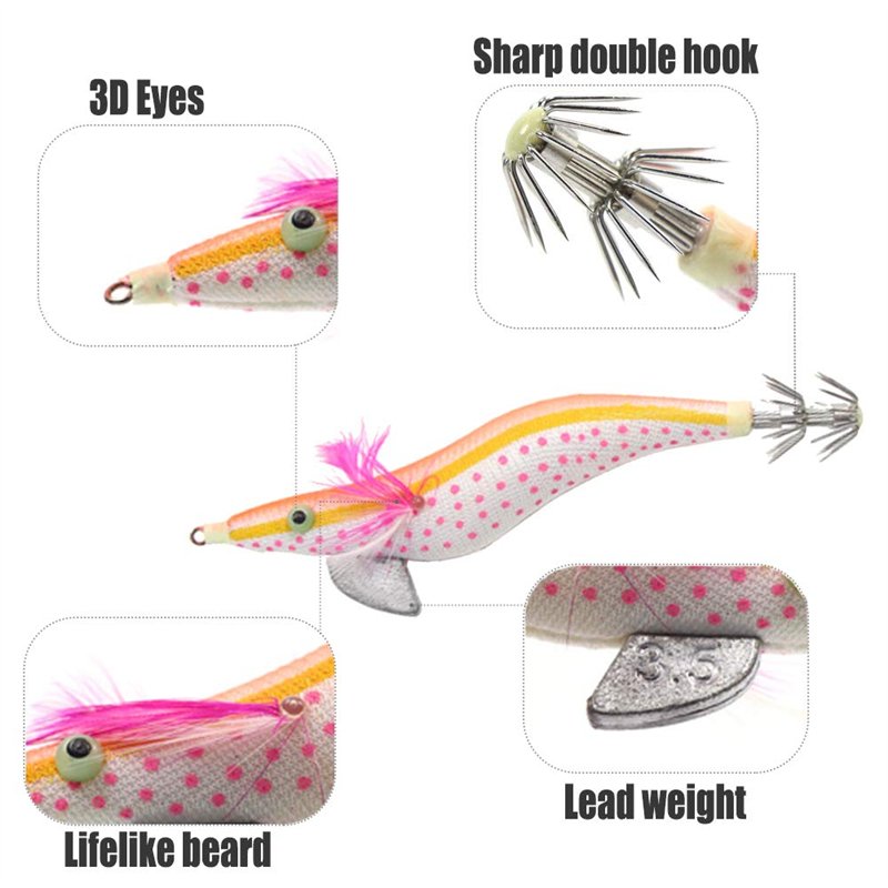 Image secondaire de Croch 10 Pièces Lumineuse Turlutte Leurre pour la Pêche des Pieuvre,Seiches et Calamar