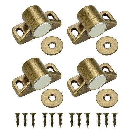 TANCUDER 4PCS Aimant pour Porte Placard Loquet de Porte Magnétique Fermeture de Porte Aimantée avec 4 Rondelles et 12 Vis Fermet