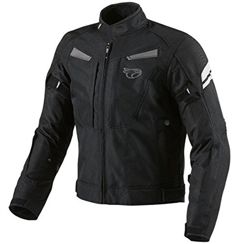 JET Blouson moto imperméable avec armure veste moto multi fonctionnel textile (Noir, M (EU 48-50))