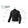 JET Blouson moto imperméable avec armure veste moto multi fonctionnel textile (Noir, 2XL (EU 54-56))