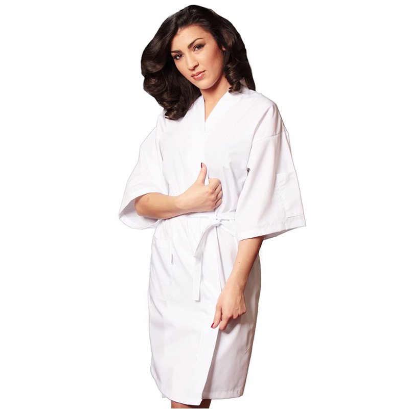 Fratelliditalia Kimono de travail pour esthéticienne, coiffeuse, masseuse - Noir - M