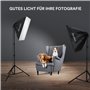 RALENO Softbox, Kit Studio Photo Softbox LED 50W, Lampe de Photographie 50x50 cm avec Ampoules 5500K et Trépied, Lampe Photo pou