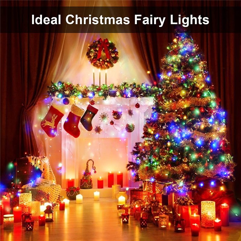 Image secondaire de Guirlande Lumineuse, 2 x 12M 120 LED Girlande de Lumière Étanche Extérieur Intérieur Guirlandes Lumineuses à Piles AA pour Fête,