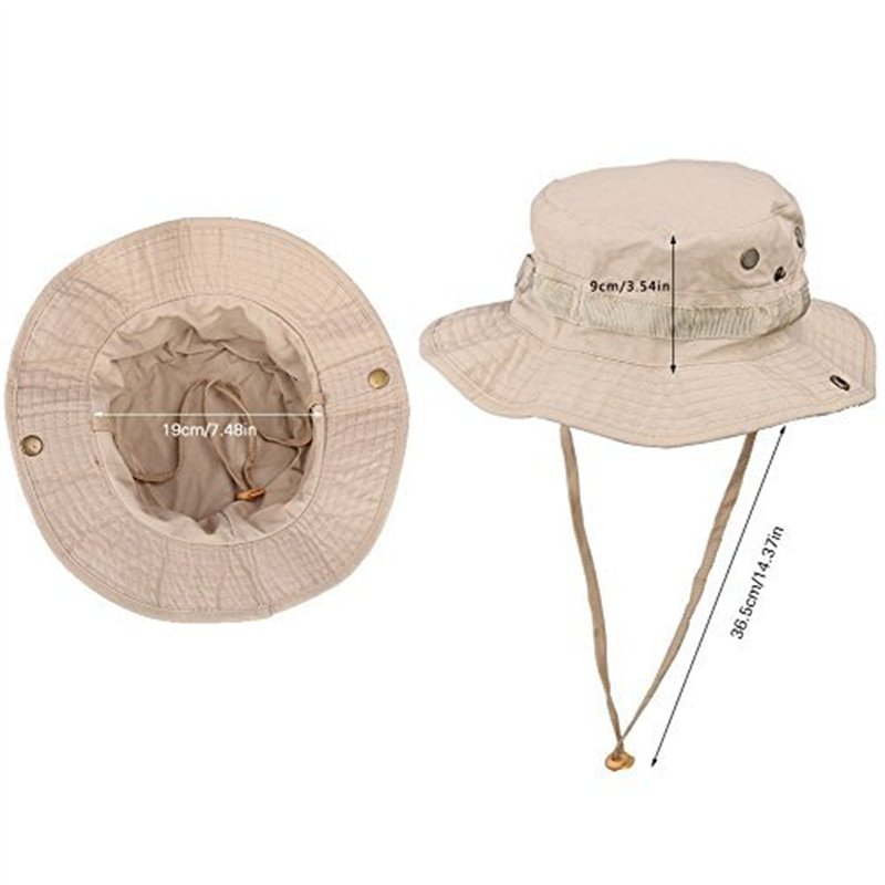 Image secondaire de Amoyeric Unisexe Chapeau de Soleil Chapeau de Brousse Chapeau de Protection pour pêcheur Voyager Pêche Chapeau Anti-UV (Khaki)
