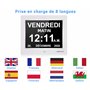 LEMNOI 8" Pouce LCD Horloge Numérique Calendrier N11 avec Date Jour Et Heure Horloge Non-Abrégée Auto Dimming 8 Langues HD Displ