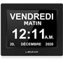 LEMNOI 8" Pouce LCD Horloge Numérique Calendrier N10 avec Date Jour Et Heure Horloge Non-Abrégée Auto Dimming 8 Langues HD Displ