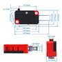 Heschen Micro commutateur V-15-1C25 SPDT Type de bouton 20A 250VAC 2 Pack
