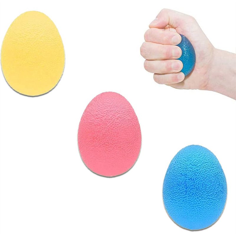 VOARGE Lot de 3 balles de préhension en forme d'œuf pour soulager la pression, renforcer la main et les doigts et soulager les d