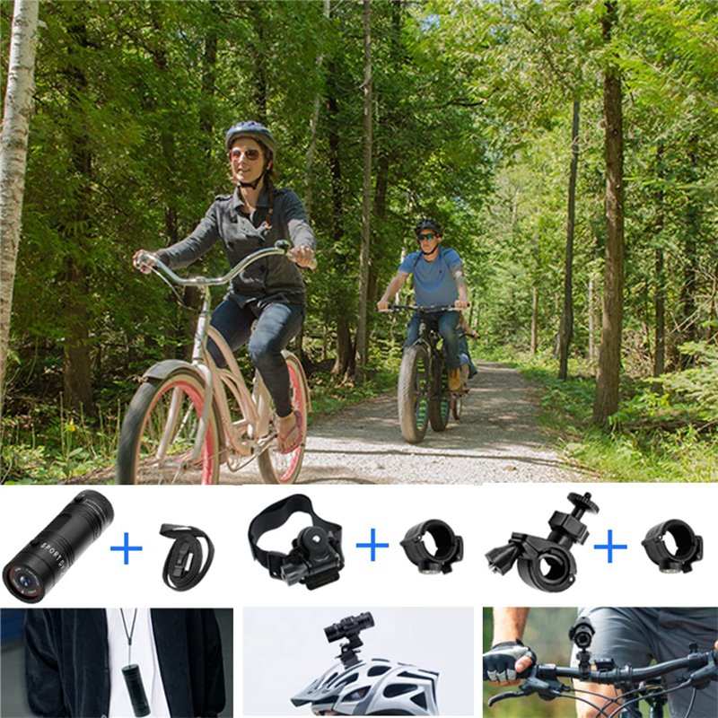Image secondaire de Mini Caméra Sport Vélo 1080p Full Hd Caméra De Casque Étanche Embarquées Action Avec Enregistrement En Boucle Caméscope Vidéo Po