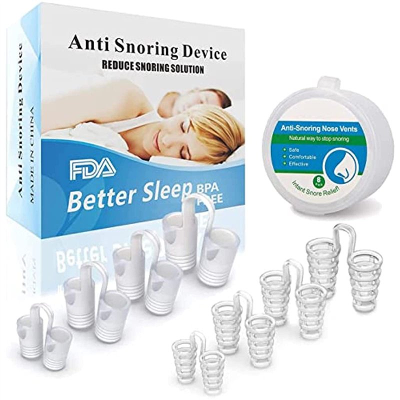 Dispositif Anti-Ronflement, 4 Tailles Dilatateur en Silicone, Écarteur Nasal Anti-Ronflement Bouchon de Ronflement pour un Somme