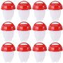 12 pièces chaudière à oeufs chaudière à oeufs ensemble de chaudière à oeufs en silicone sans coquille coquetier oeuf à la coque