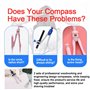 OTTYMO Kit de Compas Metal Boussole Dessin+Convertisseur Compas de Menuisier+Mine Compas de Dessin Détachable Compas Architecte