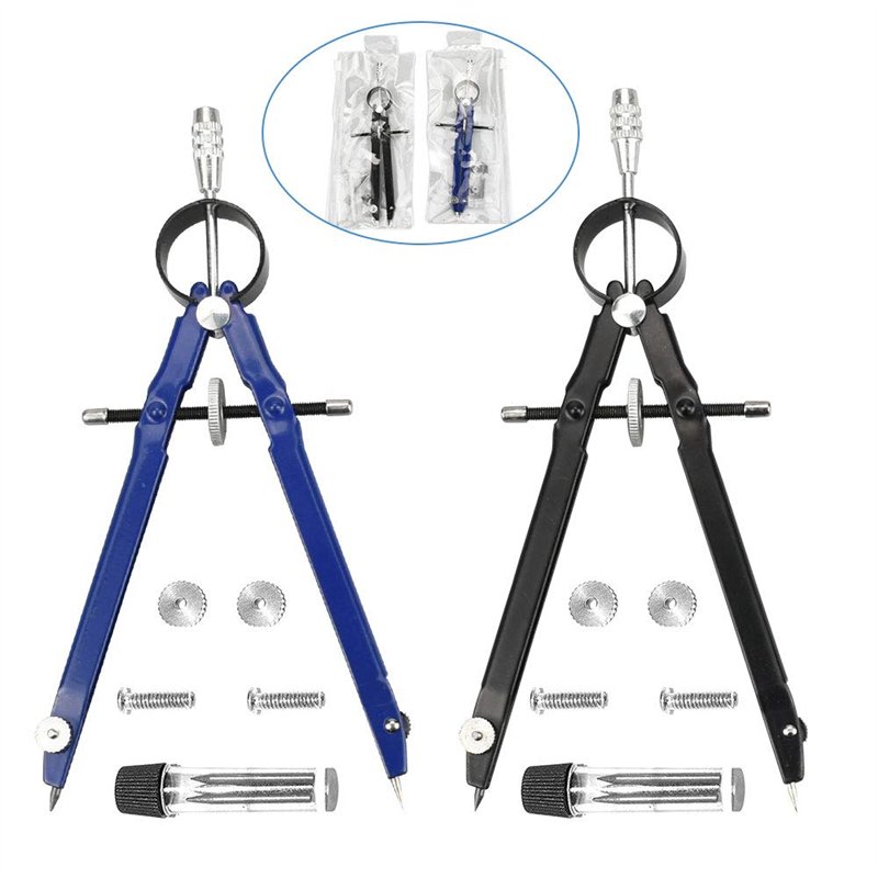 PERFETSELL 2 pièces ensemble de boussoles métal noir bleu boussole à réglage rapide boussole scolaire avec broche d'entraînement