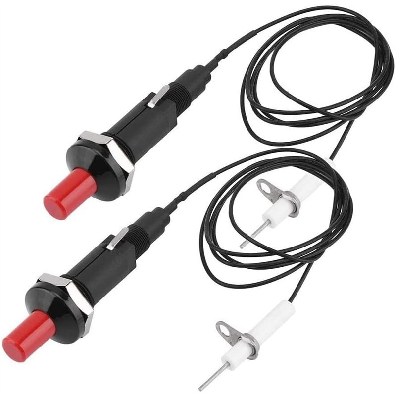 XAVSWRDE 2 PCS Boutons d'Allumage Piézo en Plastique Allumages Piézo Electriques Briquets à Bouton-Poussoir avec Aiguille d'Allu