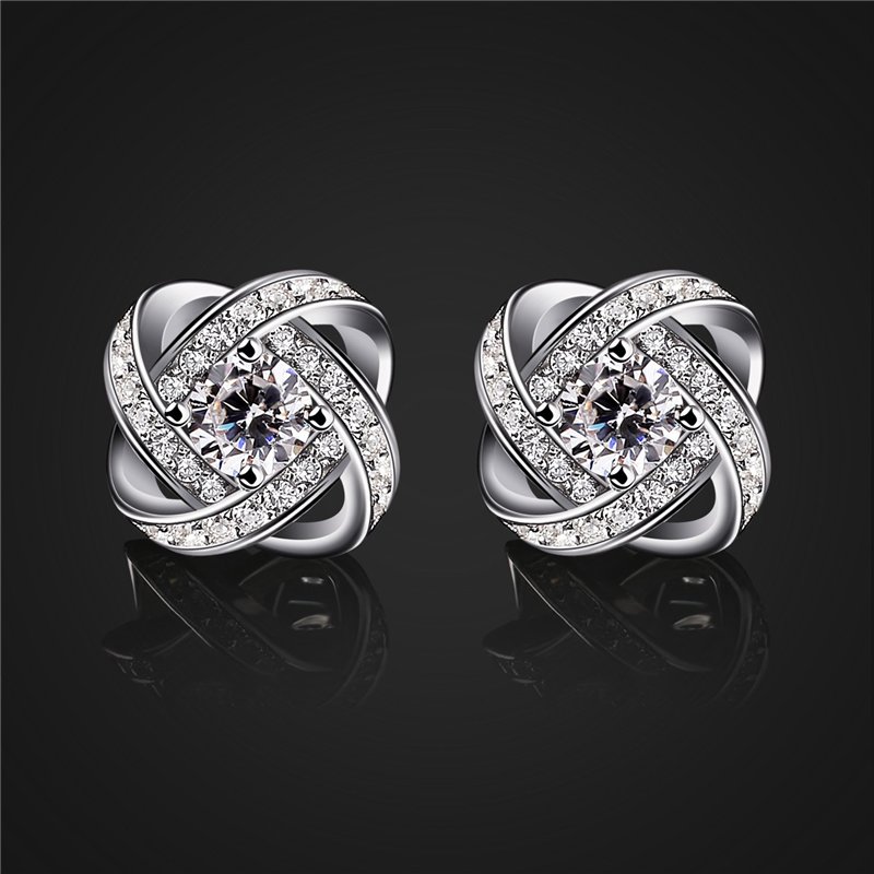 Image secondaire de B.Catcher Femme Boucles d'oreilles en argent, Zirconium cubique, La fête des mères, Gemini clous d’oreilles, Diamantées, Parfait